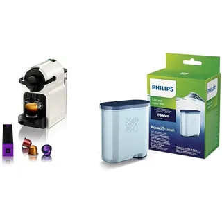 NESPRESSO Krups Inissia XN1001 Kapselmaschine & Philips AquaClean Kalk- und Wasserfilter für Espressomaschine, Kein Entkalken bis 5000 Tassen, Einzelpack