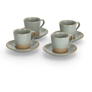 Zeller Present Espressotasse, (Set, 8 tlg., 4 Espressotassen-4 Espresso-Untertassen), 60 ml, 8-teilig (4 Tassen/4 Untertassen)