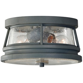 Elstead Lighting AUßENDECKENLEUCHTE , Dunkelgrau , Metall, Glas , 14.9 cm , Grüner Punkt, RoHS , Lampen & Leuchten, Außenbeleuchtung, Außenleuchten