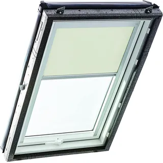 Original Roto Verdunkelungsrollo ZRV - Nahezu vollständige Verdunkelung - Führungsschiene Silber - Dachfenster Baureihe Designo R4/R7 und Classic 43/73 - Größe 114/140 | 11/14 - Stofffarbe Beige