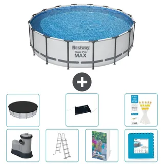 Bestway Steel Pro MAX Rund - 488x122 cm - 6-teilig S621 - Grau