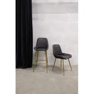 Barhocker Comfort aus Leder - Schwarz matt - Schwarz