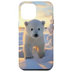 Hülle für iPhone 12 Pro Max Eisbär, arktischer Nordpol, Alaska-Schnee, niedliche Eisbären