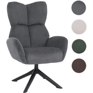 Loungesessel HWC-Q54, Cocktail-/Polster-/Relaxsessel Sessel Loungestuhl, drehbar Metall Cord (320g/m
