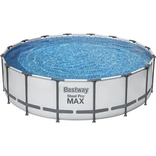 Bestway Pool 488 x 122 cm Steel Pro MAX Set mit Filterpumpe grau