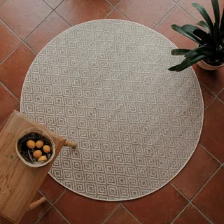 WECON HOME Miami Beach Outdoor-Teppich Ø 160 cm sand beige