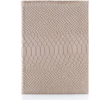 Fine & Candy Notizbuch, Grau, Hardcover, Leder, Kroko-Muster und glatte Blätter, Größe S A6 (15 x 10 cm), 160 Blatt