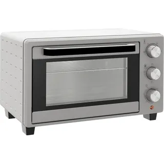 Fortuna Lai kleine Backofen 21L, 100°C-230°C, 1 Std. Timer, mit 3 Kochmodi, Drahtgestell, Backblech, Edelstahl, 46L x 38,5B x 29H cm, Silber - Silber