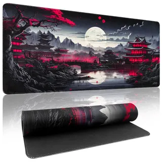 Zindoo XXL Gaming Mauspad 1200 x 600 mm – Schwarzes Anime Mousepad mit Rutschfester Gummibasis – Große Speed-Oberfläche für Präzises Gaming & Arbeiten