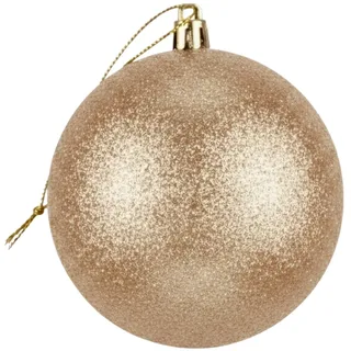 25 cm große Champagner-Kugel aus PVC, bruchsicher, glitzernde Oberfläche, Weihnachtskugeln – Festliche Weihnachtsbaum-Hängedekoration, rundes Ornament für Urlaub, Heimdekoration