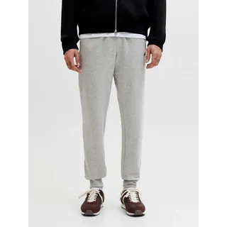 Sweathose JACK & JONES "JPSTGORDON ARCHIVE SWEAT PANTS NOOS", Herren, Gr. XL, N-Gr, light grau melange, angeraute Sweatware, Obermaterial: 80% Baumwolle, 20% Polyester, meliert, regular fit knöchellang, Hosen Sweathose, mit Kordelzug