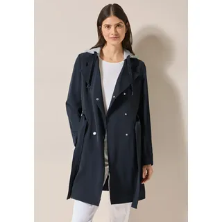 Cecil Damen, B101210 Trenchcoat mit Kapuze: Dark navy Blue, XXL