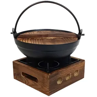 Milisten Japanischer Gusseisen Hot Pot Hängender Sukiyaki-topf Für Camping Antihaft Kochtopf Hochtemperaturbeständig Praktischer Suppentopf Für Outdoor-kochen Und Picknicks