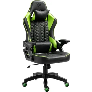 Kraken Chairs Feyton Bürostuhl Ergonomisch, Schreibtischstuhl, Drehstuhl, Gaming Sessel, Gamingstuhl, bis zu 130 kg, Schwarz/Grün - Grün