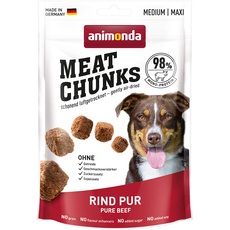 animonda Meat Chunks, Fleischsnacks für ausgewachsene Hunde, Rind pur, Medium, 80 g