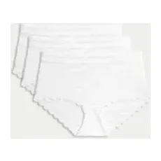 Womens M&S Collection 3er-Pack hoch geschnittene Slips mit FlexifitTM und Spitze - White, White, UK 20 (EU 48)