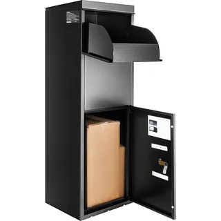 VEVOR Paketbriefkasten 35,5x29,5x105,5cm Paketbox Stahl Paletkasten 50kg Briefkasten Postbox XXL Briefkasten mit Paswortschloss Innenscharnier Anti-Diebstahl-Einwurföffnung für Pakete Briefe usw.