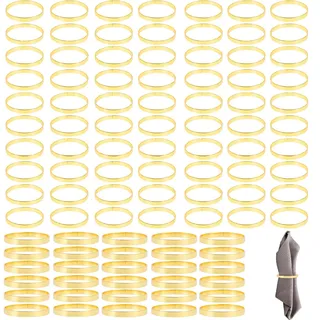 100 Stück Serviettenringe Gold, Elegante Metall Serviettenring,Napkin Rings | Serviettenschnallen, Servietten Ringe für Weihnachten, Thanksgiving, Hochzeit, Bankett, Partys