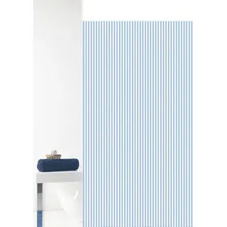 Grund Duschvorhang , Blau, Weiß , Kunststoff , Streifen , 180x200 cm , Oeko-Tex® Standard 100, Made in Europe , Heimtextilien, Badtextilien, Duschvorhänge