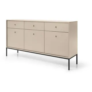 moeblo Möblo Kommode Beige, Schwarz, Holzwerkstoff, 3 Schubladen, 154x83x39 cm Wohnzimmer, Kommoden & Sideboards, Kommoden