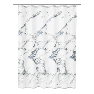 Kleine Wolke Duschvorhang Textil Marble Anthrazit 240 x 180 cm | OEKO-TEX zertifiziert, wasserabweisend, verstärkte Ösen, mit Beschwerungsband, weiches Textilgewebe, maschinenwaschbar