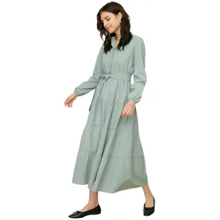 Trendyol Women Design Maxi A-line Regular Woven Dress Khaki