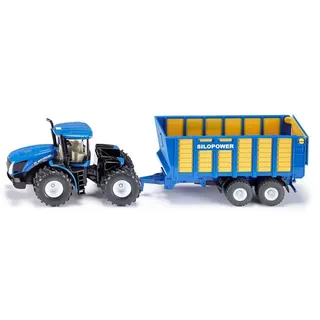 Siku 1947 - Traktor mit Silagewagen blau/gelb 1:50