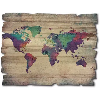 Artland Holzbild »bunte Weltkarte« Land- & Weltkarten 1 Stk. tlg., bunt