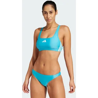 adidas 3-Streifen V-Back Bikini Lucid Cyan / White 40    