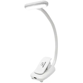 Infitronic IN9LEDNLPRO1W LED-Akku-Klemmlampe (600mAh). 3 Farbmodi, stufenlos dimmbar, 360° flexibler Hals. Wiederaufladbare Lese-/Bettlampe für Bücher, E-Reader & Schreibtisch.