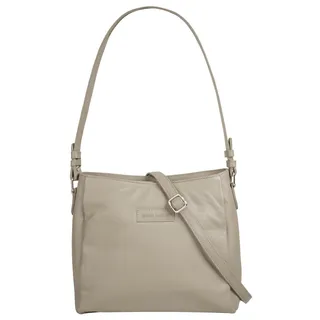 Shopper BRUNO BANANI, Damen, Gr. B/H/T: 27cm x 25cm x 10cm onesize, beige, Leder, leicht glänzend, unifarben, Taschen Shopper, echt Leder
