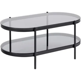 Mid.you Couchtisch , Grau , Glas , oval , 50x42x95 cm , Reach , Wohnzimmer, Wohnzimmertische, Couchtische, Couchtische Glas