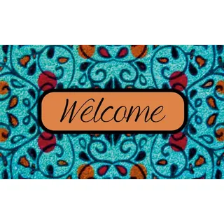 GIFTCOMPANYITALY OGGETTI IDEE DESIGN Gift Company Fußmatte Welcome Azzuro, Kokos, 75 x 2 x 45 cm