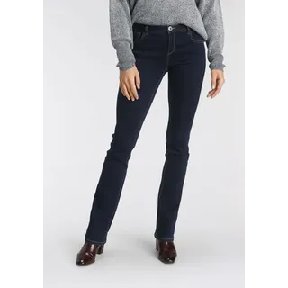 Bootcut-Jeans ARIZONA "Ultra-Stretch", Damen, Gr. 88, K + L Gr, blau (rinsed), Denim/Jeans, Obermaterial: 74% Baumwolle, 24% Polyester, 2% Elasthan, Basic, extraeng lang, Jeans Bootcut-Jeans, normale Passform, Baby-Bootcut, Used-Look-Waschung, Topseller