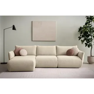 DOMO. collection Ecksofa Minas, Modulsofa in L-Form mit Taschenfederkern und attraktiver Biese-Naht, Sofa, Polsterecke, Eckcouch 276 x 168 x 79 cm (BxTxH), beige