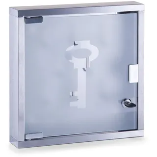 Zeller Schlüsselkasten 30 x 30 x 6 cm Edelstahl/Glas