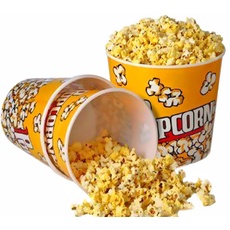 Novelty Place Retro-Stil Kunststoff Popcornbehälter für Movie Night - 7,25 "groß x 7,25" Top Durchmesser (6er Pack)