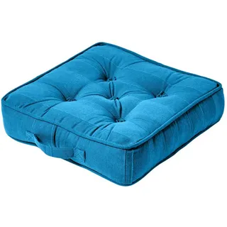 Homescapes Sitzkissen Rajput petrol-blau 40/40/8 cm , Textil , Füllung: Polyester , Quadratisch , 40x8x40 cm , Oeko-Tex® Standard 100 , Heimtextilien, Wohntextilien, Kissen