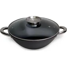 Kamille Wok cast iron skillet with lid 28 cm Kamille KM-4806MR, Pfanne + Kochtopf