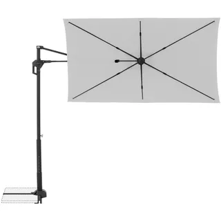 Doppler Ampelschirm , Hellgrau , Metall, Textil , 240x135 cm , 360° drehbar, höhenverstellbar, wetterbeständig, geeignet für Balkon , Sonnenschutz, Sonnenschirme