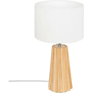 Atmosphera Createur d ́interieur Nachttischlampe Adona 53 cm , Weiß , Holz , E27 , 28x53x28 cm , Lampen & Leuchten, Innenbeleuchtung, Tischlampen
