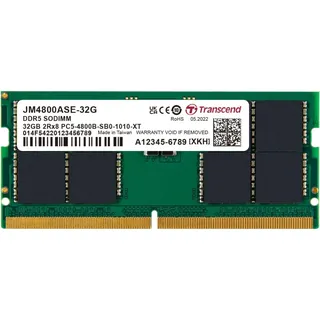 Transcend 32GB DDR5 4800 SO-DIMM 2RX8 2GX8