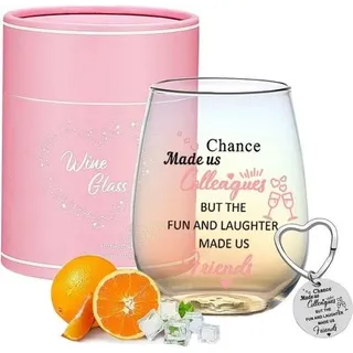 Abschiedsgeschenk Kollege Weingläser Geschenk zum Abschied Kollege Jobwechsel Neuer Job Viel Glück Personalisierte Geschenke für beste Freunde Frauen Männer 480 ml Weinglas - Transparent