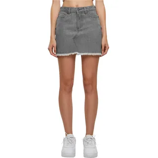 Urban Classics Damen Rock Ladies Heavy Mini Denim Skirt, Jeans Minirock, kurzer Jeansrock mit offenem Saum