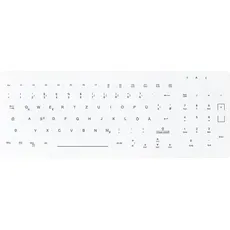 Active Key Hygiene Backlit Compact Keyboard with NumPad Sealed USB White (DE, Kabelgebunden), Tastatur, Weiss