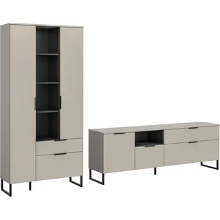 Home Affaire Wohnwand »ADIO, Breite 290 cm, 2-teiliges Set, mit Metall-Kufenfüße« Set, bestehend aus: Mehrzweckschrank und Lowboard, 2 Stk. tlg.