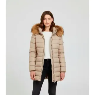 Blauer für Damen. 25WBLDK03103 Kristin beige lange Pelzjacke beige (M), Lässig, Polyamid