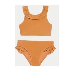 Girls M&S Collection Sparkle Frill Bikini (6-16 Yrs) - Orange, Orange - 10-11