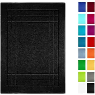 Lashuma Badvorleger schwarz, Linz waschbarer Badteppich absorbierend 50x70 cm