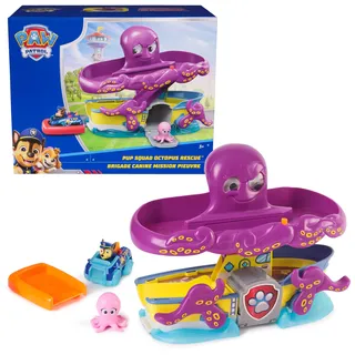 Paw Patrol Pup Squad Oktopus Spielset mit Rennstrecke, Rampe und Baby-Tintenfisch